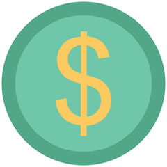 Premium flat rounded icon of dollar