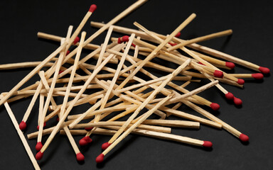 matches on a black background