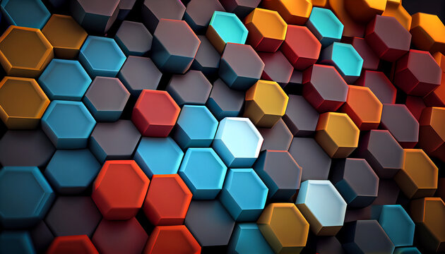 abstract colorful honeycomb background