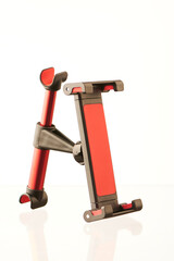 tablet holder on the back of the car seat on a white insulated background