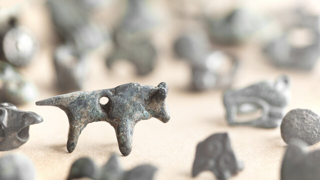 Archaeological finds Ancient Scythian bronze objects of the Scythians.