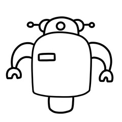robot cartoon doodle icon