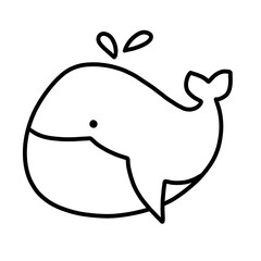 whale cartoon doodle