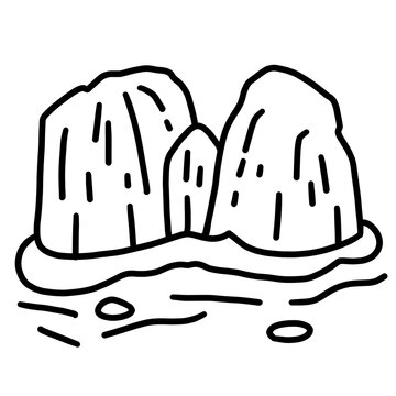 Island Cartoon Doodle Icon