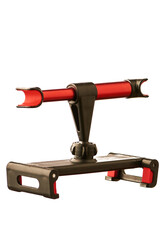 tablet holder on the back of the car seat on a white insulated background