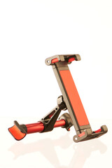 tablet holder on the back of the car seat on a white insulated background