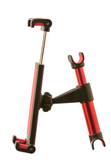 tablet holder on the back of the car seat on a white insulated background