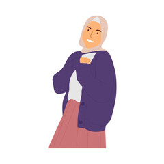 vector illustration of muslim woman wearing hijab