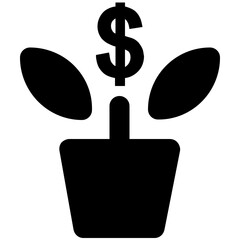 Money plant icon, editable design 