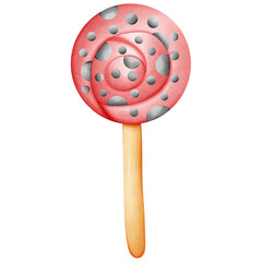 Single red candy ladybug illustration