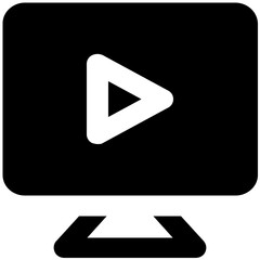 Display screen, flat rounded icon of monitor 