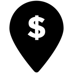 Flat rounded icon of location pin 