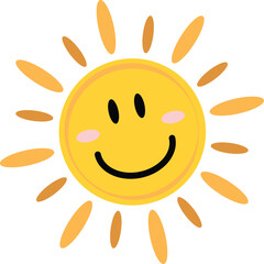happy sun cartoon vector