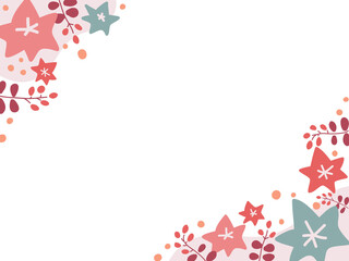 てがきでかわいい秋のもみじの背景フレーム