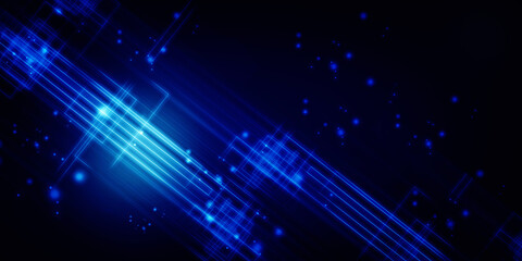 2d illustration Abstract futuristic electronic circuit technology background
