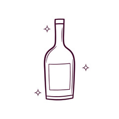 Hand Drawn Bottle. Doodle Vector Sketch Illustration