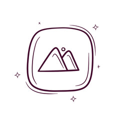 Hand Drawn Gallery Icon. Doodle Vector Sketch Illustration