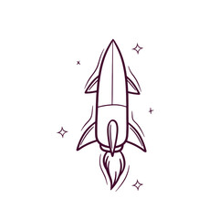 Hand Drawn Rocket. Doodle Vector Sketch Illustration