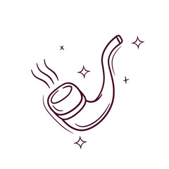 Hand Drawn Smoking Pipe. Doodle Vector Sketch Illustration