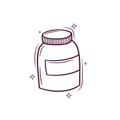Hand Drawn Bottle Jar. Doodle Vector Sketch Illustration