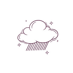 Hand Drawn Rainy Cloud. Doodle Vector Sketch Illustration
