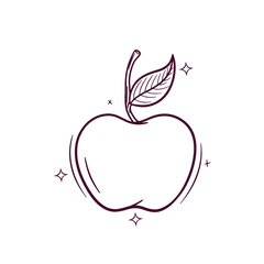 Hand Drawn Apple. Doodle Vector Sketch Illustration