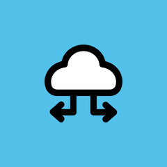 Flat rounded icon of cloud network 