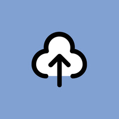 Flat rounded icon of cloud network 