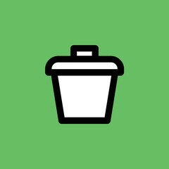 A customizable flat icon of dustbin 