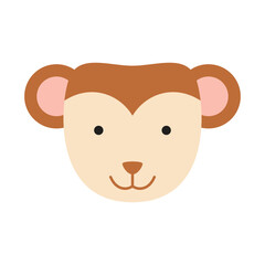 Cute woodland animals heads isolated on white. Forest critters graphic. Cartoon character faces vector illustrations.