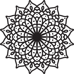 hand drawing flower mandala pattern coloring page
