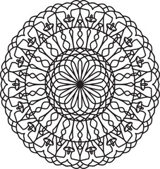 hand drawing flower mandala pattern coloring page