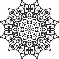 hand drawing flower mandala pattern coloring page