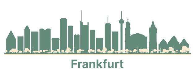 Fototapeta premium Abstract Frankfurt Germany City Skyline with Color Buildings.