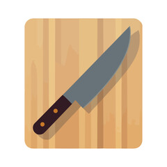Sharp steel blade and cutting board