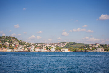 A panorama photo of Bosporus strait, Istanbul. Turkiye