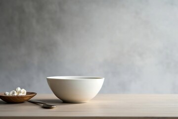 Minimalist Large Empty Yogurt Bowl with Ample Copy Space. Generative AI