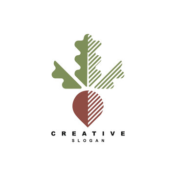 Organic Healthy Red Beet Logo Design For Your Brand Or Business