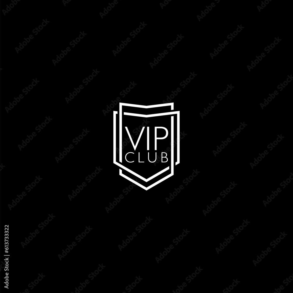 Poster  VIP club shield icon isolated on dark background