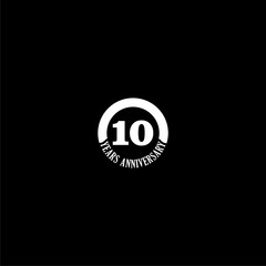 10 years anniversary emblem icon isolated on dark background