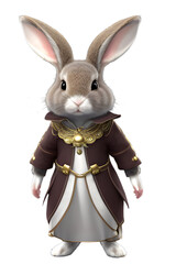Fototapeta na wymiar Bunny rabbit in fancy clothing