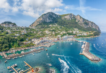 Landscape with Marina Grande in Capri Island,Tyrrhenian sea, Italy - 613733551