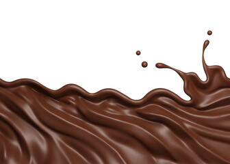 PNG Chocolate Splash, 3D Rendering, 3D Illustration