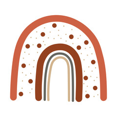 Cute boho rainbow illustration. hand drawn pastel rainbow baby greeting card decorative elements. Nursery cute boho rainbow elements.