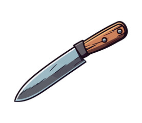 Sharp steel blade, handle, vector illustration