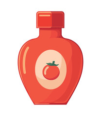 Fresh organic sauce tomato icon in vector