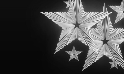 abstract hitech technology background with geometric star and gradient blck and white light color