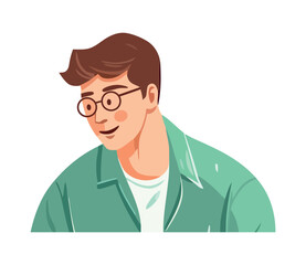 Fototapeta premium cheerful man with eyeglasses smiling
