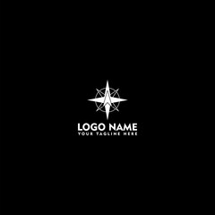  Compass Navigation Logo Template icon isolated on dark background