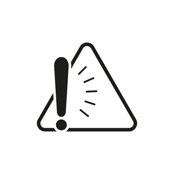 alert risk icon, triangle with exclamation, important information. Vector illustration. stock image.